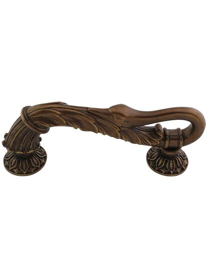 Swans Pull - 5 inch Center-to-Center in Dark Italian Antique.